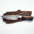 9 1/2 inches 12C27 Stonewashed Fixed Blade – Walnut & Blue Resin Handle