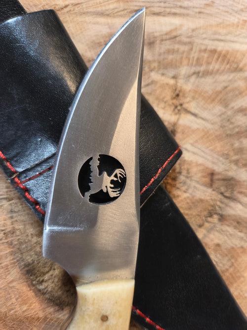 4" blade d2 steel with a bone handle