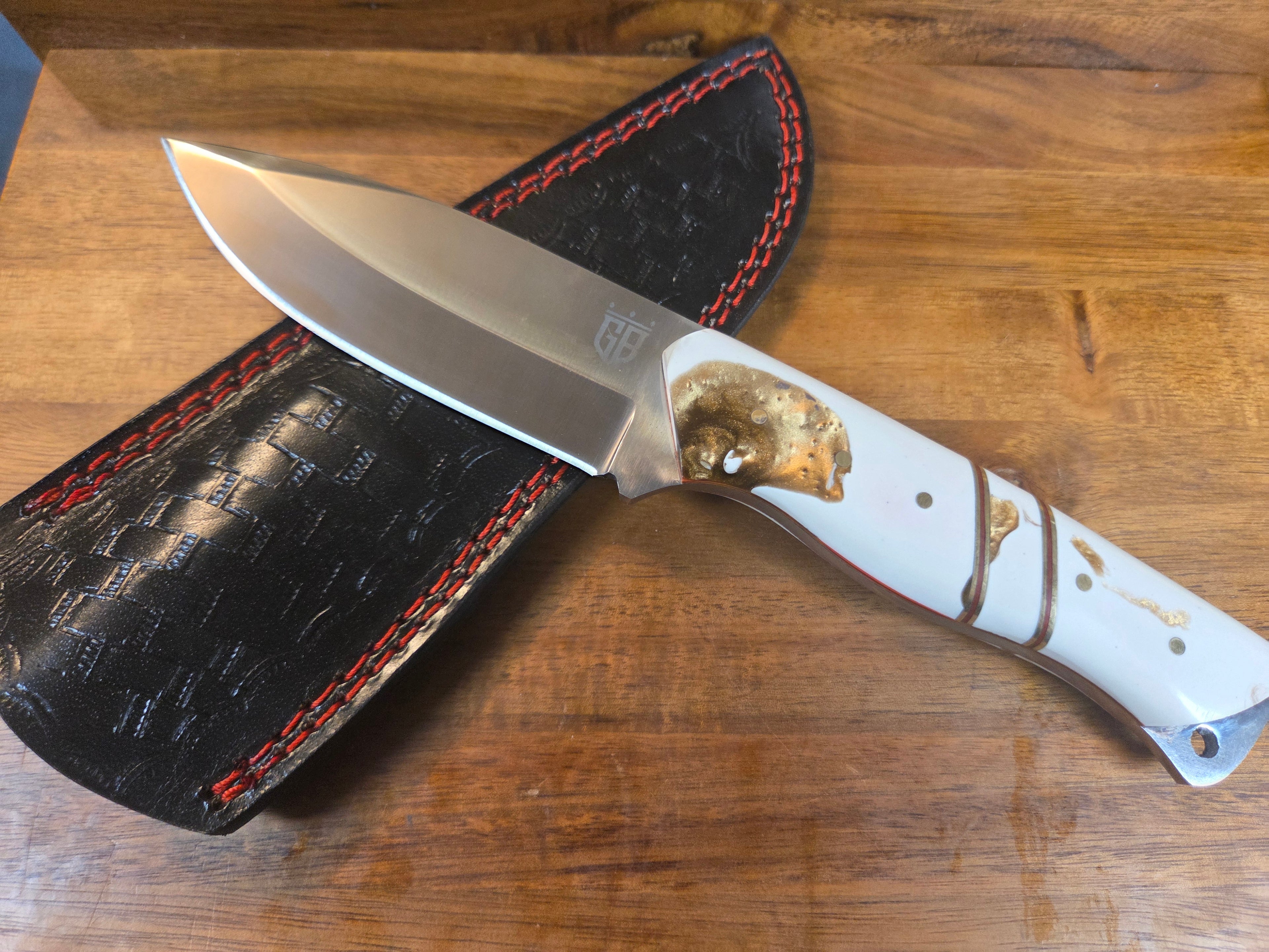 9inch white and gold GB blade